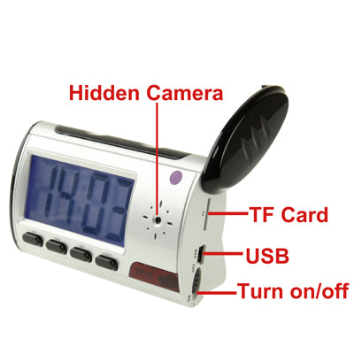 US Plug Mini DV Clock Security 1280*960 DV Camera Motion Detector, Support TF Card, up to 32GB(Black)