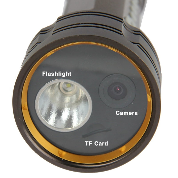 Flashlight DVR with Motion Detection Auto Recording / Photo Shooting / Sound Recording / Emergency Alarm / PC-camera Function, Support TF Card(Black)