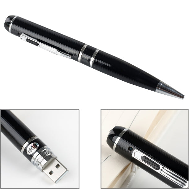 16G H.264 HD 1920x1080 / 30fps, USB 2.0 Mini DV Pen with Video Recording / Photo Shooting / Sound Recording Function, Support TF Card(Black)