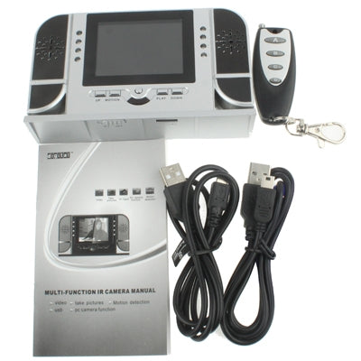 720P Multi-function Clock IR Camera DVR Photograph with Remote-Control(Silver)