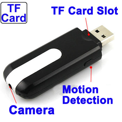 Driver Camera Mini DV U8 USB Disk DVR Motion Detection with TF Card Slot(Black)