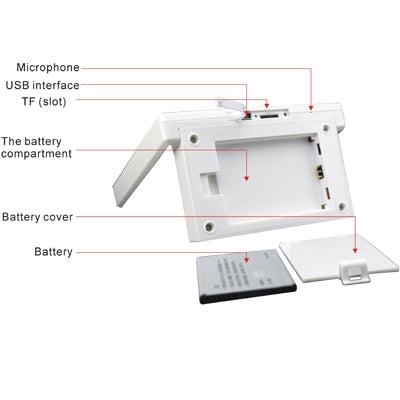 Home Security MiniF8 with U disk storage / Motion detection / Camera / A Separate Recording / Automatic Cycle Camera Function, Support 32GB TF Card(White)