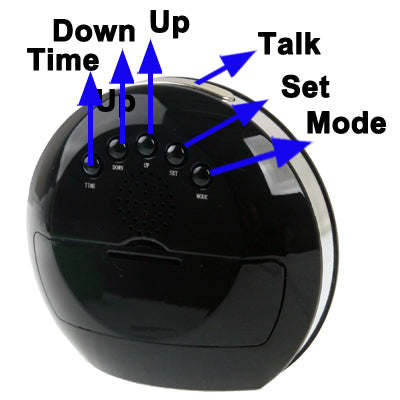 LED Mirror Table Alarm Clock Camera Mini DVR , Make-up Mirror with Remote Control & Voice Broadcast, Motion Detection Function, Support TF Card(Black)