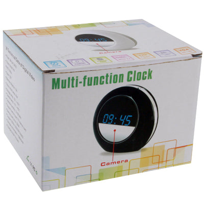 LED Mirror Table Alarm Clock Camera Mini DVR , Make-up Mirror with Remote Control & Voice Broadcast, Motion Detection Function, Support TF Card(Black)