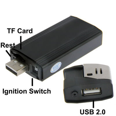 HD 1080P Camera Lighter / Mini Lighter DVR V18 with Highlighted Flashlight , Support TF card / USB 2.0 / Motion Detection / Separate Recording(Black)