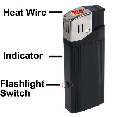 HD 1080P Camera Lighter / Mini Lighter DVR V18 with Highlighted Flashlight , Support TF card / USB 2.0 / Motion Detection / Separate Recording(Black)