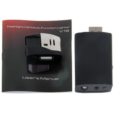 HD 1080P Camera Lighter / Mini Lighter DVR V18 with Highlighted Flashlight , Support TF card / USB 2.0 / Motion Detection / Separate Recording(Black)