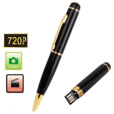 720P Mini DV Pen with Video Recording / Photo Shooting / Sound Recording function, Recording resolution: 1280x720 pixels, Support TF Card
