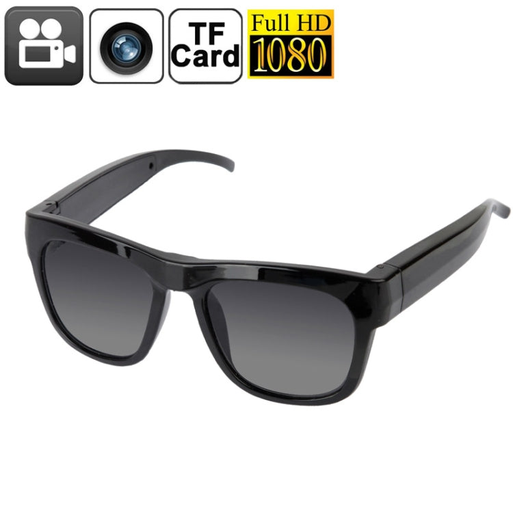 Full HD 1080P 5.0 Mega Pixels CMOS Glasses / Mini DVR Recorder Camera with Audio / Video Recording / Photo Function, Support TF Card up to 32GB (Sunglasses)(Black)