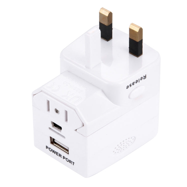Plug Adapter Style DV Camera, with Built-in USB Port / Mini 5pin Charger for US, UK, AU, EU, Spport TF Card / Notion Detection Function(White)