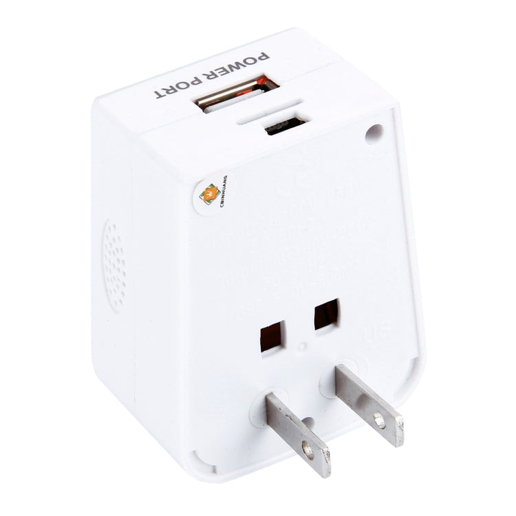 Plug Adapter Style DV Camera, with Built-in USB Port / Mini 5pin Charger for US, UK, AU, EU, Spport TF Card / Notion Detection Function(White)