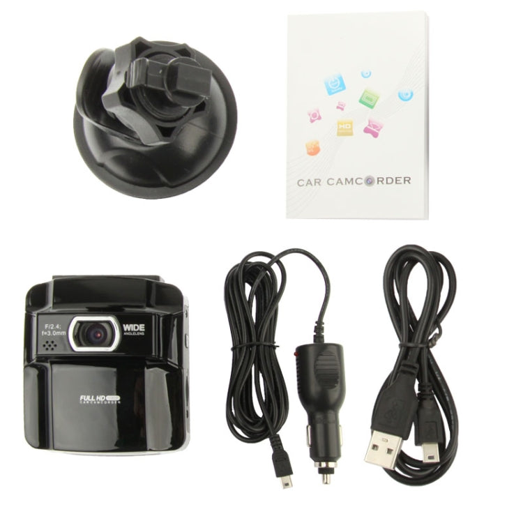 2.4 inch FULL HD 1080P Vehicle DVR, 148 degree viewing angle, Support TF Card, Loop Recording & Motion Detection function (AT750)(Black)