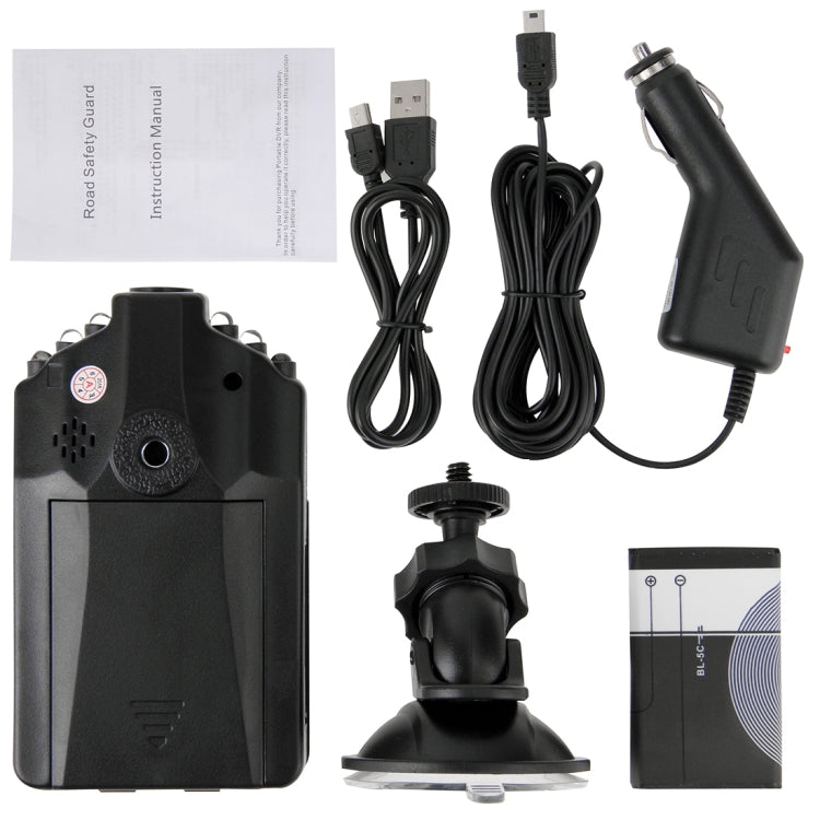 720P 2.5 inch TFT LCD Screen Vehicle DVR, Support Night Vision & SD Card, 4X Digital Zoom, AVI Video Format, AV OUT Function(Black)