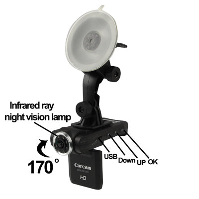 HD 720P 2.0 inch Screen Vehicle DVR, Support 8X Digital Zoom / Night Vision / TF Card / AVI Video Format / 140-degree Ultra Wide View Angle / 270-degree Flip-screen / HDMI Output / Loop Recording(Black)