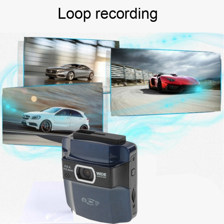 2.4 inch FULL HD 1080P Vehicle DVR, 148 Degree Viewing Angle, Support TF Card, Loop Recording & Motion Detection(Blue)