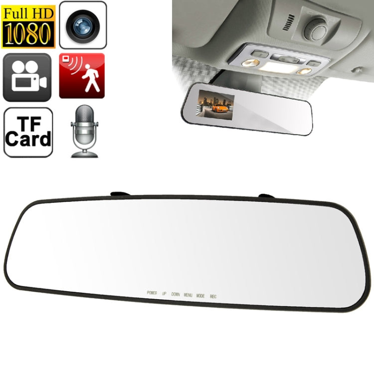 Full HD Rearview Mirror Vehicle Traveling Data Video Recorder with 2.8 inch TFT LCD Screen, Support TF Card  / Motion Detection / G-sensor(Black)