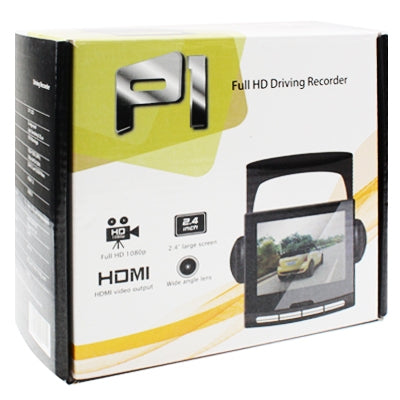 P1 Black, 2.4 inch TFT Screen Full HD 1920x1080P Driving Recorder , Support TF Card / HDMI / USB Output, H2.64 Video format , Wide Angle 100 Degrees(Black)