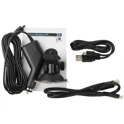 K6000 Black, 2.7 inch Full HD 1080P Vehicle DVR with 2 IR LED Night Vision Lights, Support  File Locking / Motion Detection / Micro SD/TF Card, H2.64 Video format , Viewing Angle: 140 Degree(Black)