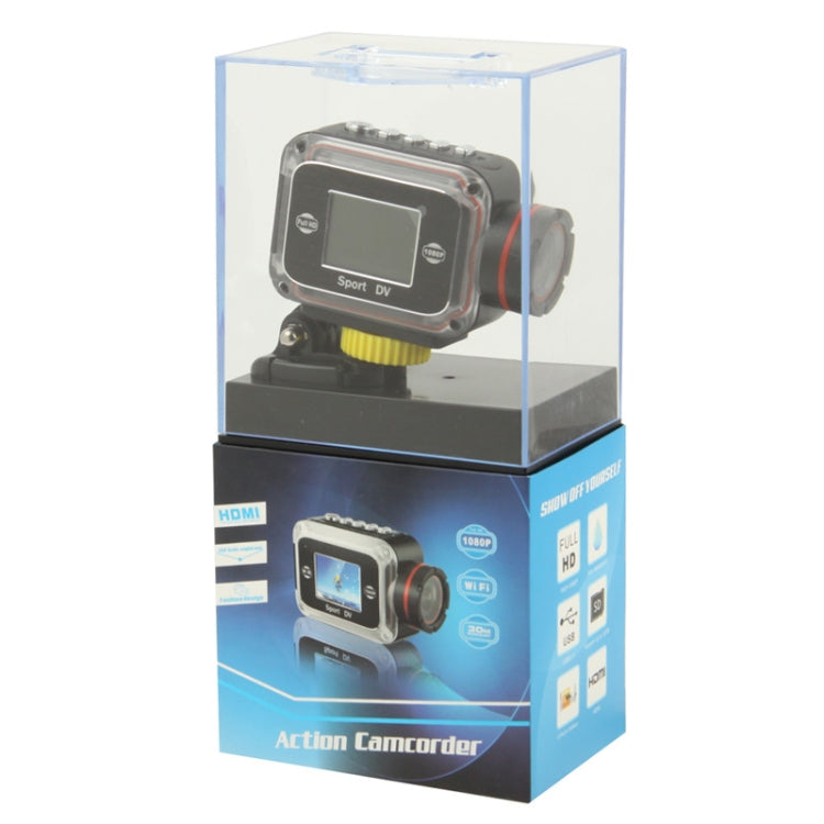 Full HD 1080P Waterproof Mini DV Sport Camera with 1.5 inch HD TFT LCD Screen, Support TF Card / HDMI Output, 120 Degree Viewing Angle, 30m Waterproof(Black)