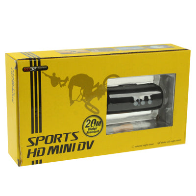 RD32 HD 720P Waterproof Mini DV Sport Camera with 8 White LED Lights, 5.0 Mega Pixels, Support TF Card / AV Output, 120 Degree Viewing Angle(Black)