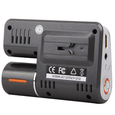 X6 Black, 2.0 inch High Resolution LTPS LCD Screen Dual 3 Mega Pixels CMOS 720P Vehicle DVR, Support H.264 MOV / Night Vision / Loop Recording / Motion Detection / HDMI / AV Out and 32GB TF Card