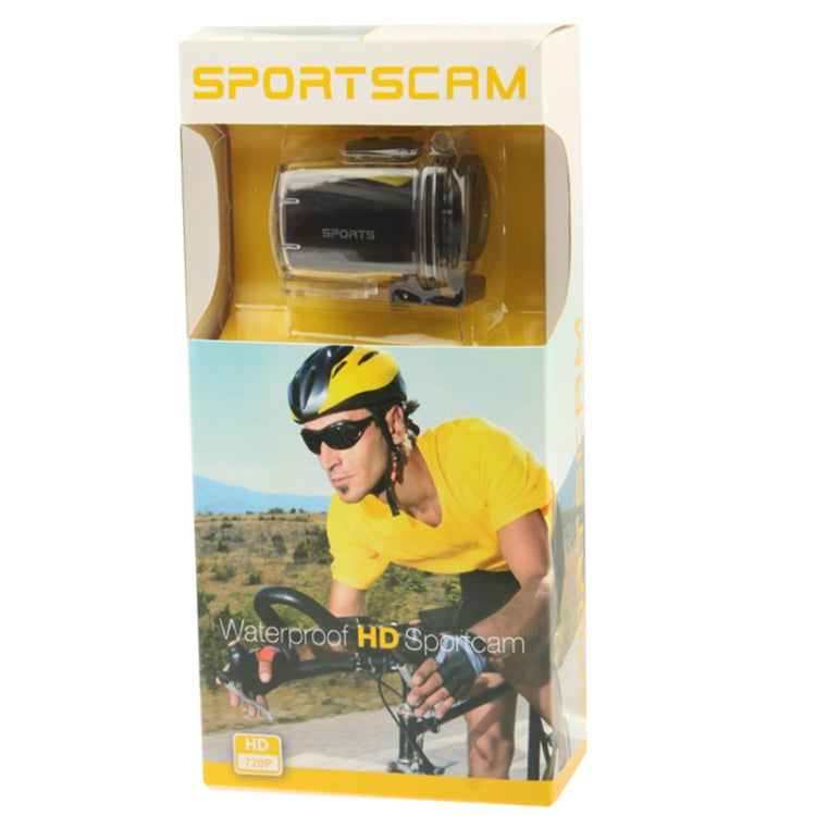 Full HD 720P  Sport Camera with Waterproof Case, 5.0 Mega Pixels, Support TF Card, 90 Degree Wide Viewing Angle, 30m Waterproof