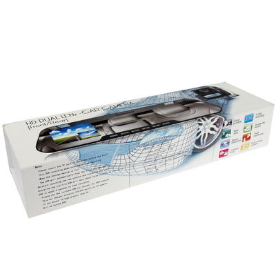 TKD069 Black, 2.7 inch TFT Screen Dual Camera 1280x720P Car Camera Vehicle DVR with 4 Infrared Night Vision Lights, Support Record / Photograph /AV Out / Motion Detection / Collision Sensor/ Reverse Rear View Function and SD Card(Black)