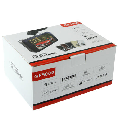 GF5000 2.7 inch Full HD 1080P Vehicle DVR / Car Camcorder, Support G-sensor / Motion Detection / Cycle Recording / TF Card, 120 Degree Wide Viewing Angle(Black)