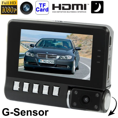 K2W 2.7 inch Full HD 1080P Vehicle DVR / Car Camcorder with Night Vision, Support G-sensor / Motion Detection / TF Card, 170 Degree Wide Viewing Angle(Black)