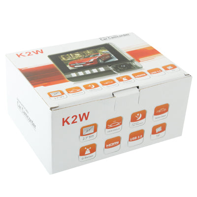 K2W 2.7 inch Full HD 1080P Vehicle DVR / Car Camcorder with Night Vision, Support G-sensor / Motion Detection / TF Card, 170 Degree Wide Viewing Angle(Black)
