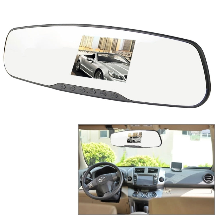 Full HD 720P Rearview Mirror 2.4 inch TFT Screen Car DVR, 5.0MP CMOS Camera 140 Degree Wide Angle Lens, Support Hot Plug & Motion Detection(Black)