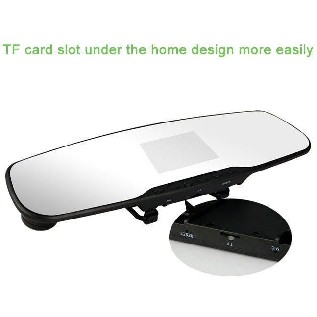 Full HD 720P Rearview Mirror 2.4 inch TFT Screen Car DVR, 5.0MP CMOS Camera 140 Degree Wide Angle Lens, Support Hot Plug & Motion Detection(Black)