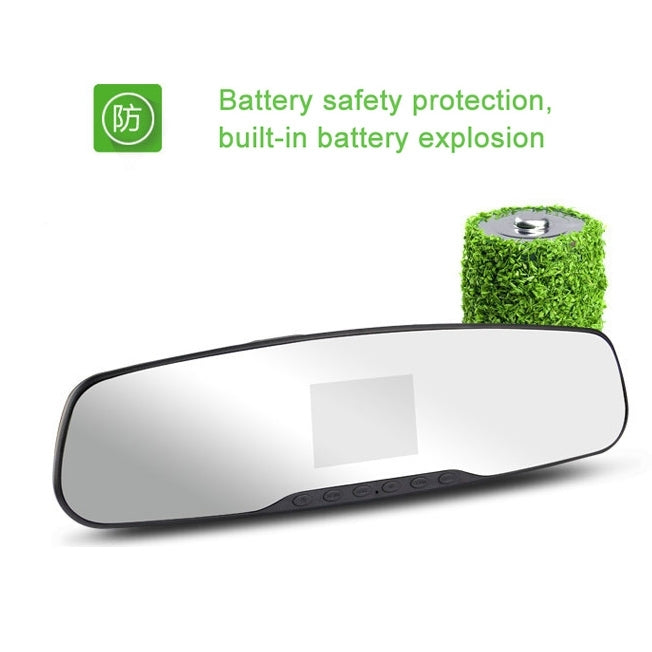 Full HD 720P Rearview Mirror 2.4 inch TFT Screen Car DVR, 5.0MP CMOS Camera 140 Degree Wide Angle Lens, Support Hot Plug & Motion Detection(Black)