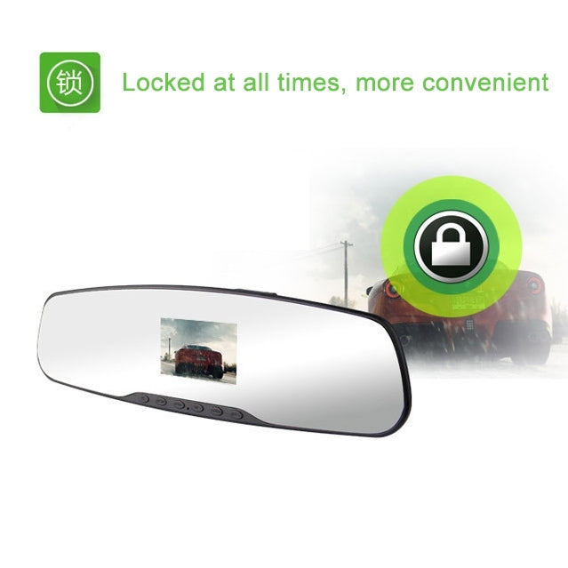 Full HD 720P Rearview Mirror 2.4 inch TFT Screen Car DVR, 5.0MP CMOS Camera 140 Degree Wide Angle Lens, Support Hot Plug & Motion Detection(Black)