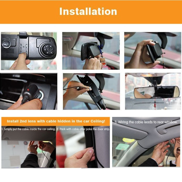 Full HD Rearview Mirror 2.7 inch TFT LCD Screen Bluetooth Car DVR with Mic, Support Motion Detection / Night Vision