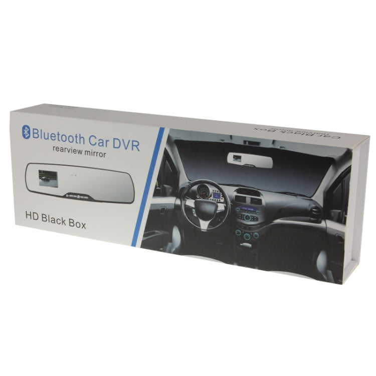 Full HD Rearview Mirror 2.7 inch TFT LCD Screen Bluetooth Car DVR with Mic, Support Motion Detection / Night Vision