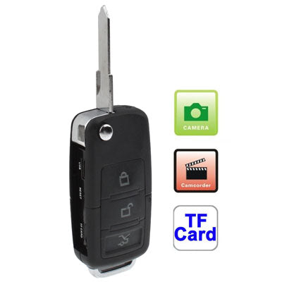 Sound Activated Car Key Camera Mini DVR with TF Card Slot, Video Resolution: 720 x 480 pixels VGA (S818)(Black)