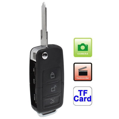 Sound Activated Car Key Camera Mini DVR with TF Card Slot, Video Resolution: 720 x 480 pixels VGA (S818)(Black)