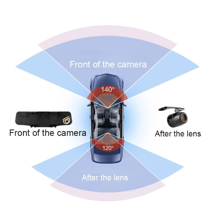 GEBITE G880S Full HD 1080P 4.3 inch Screen Display Vehicle DVR, Support Loop Recording / Motion Detection / Two Cameras / Lock Screen Function