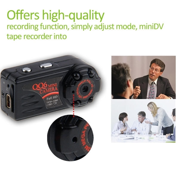 QQ6 Full HD 1080P IR Night Vision Mini DV DVR 12.0 MP Thumb Metal Camera Digital Video Recorder