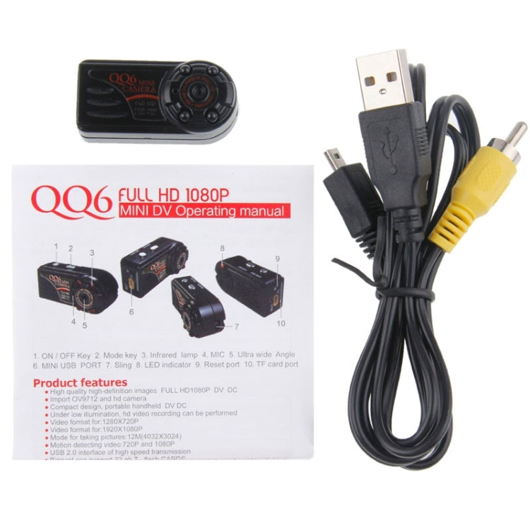 QQ6 Full HD 1080P IR Night Vision Mini DV DVR 12.0 MP Thumb Metal Camera Digital Video Recorder