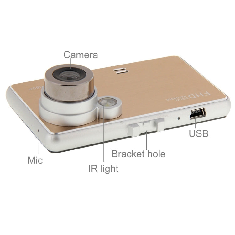 G2000 FHD 1080P 2.4 inch Screen Display Car DVR Recorder, Generalplus G6624 Programs, Support Loop Recording / Motion Detection / Night Vision Function