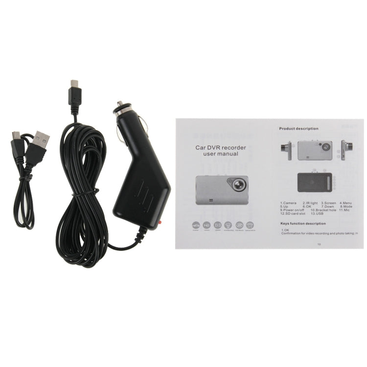 G2000 FHD 1080P 2.4 inch Screen Display Car DVR Recorder, Generalplus G6624 Programs, Support Loop Recording / Motion Detection / Night Vision Function