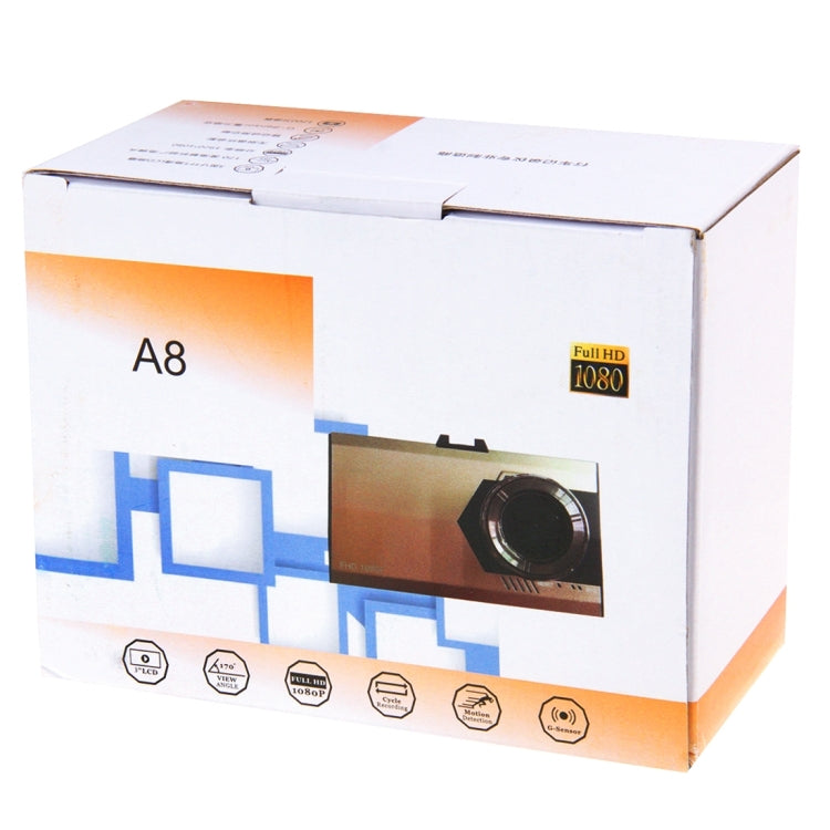 A8 Full HD 1080P 3.0 inch Screen Display Car DVR Recorder, 170 Degree Wide Angle Viewing, Generalplus 1248, Support Loop Recording / Motion Detection / G-Sensor Function