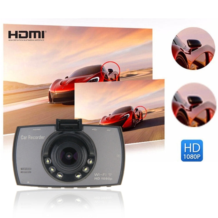 D828 Full HD 1080P 2.7 inch TFT Screen Display WiFi Car DVR Recorder, 170 Degree Wide View Angle Lens, Support Loop Recording / Motion Detection / G-Sensor Function