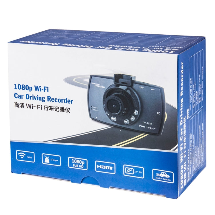 D828 Full HD 1080P 2.7 inch TFT Screen Display WiFi Car DVR Recorder, 170 Degree Wide View Angle Lens, Support Loop Recording / Motion Detection / G-Sensor Function