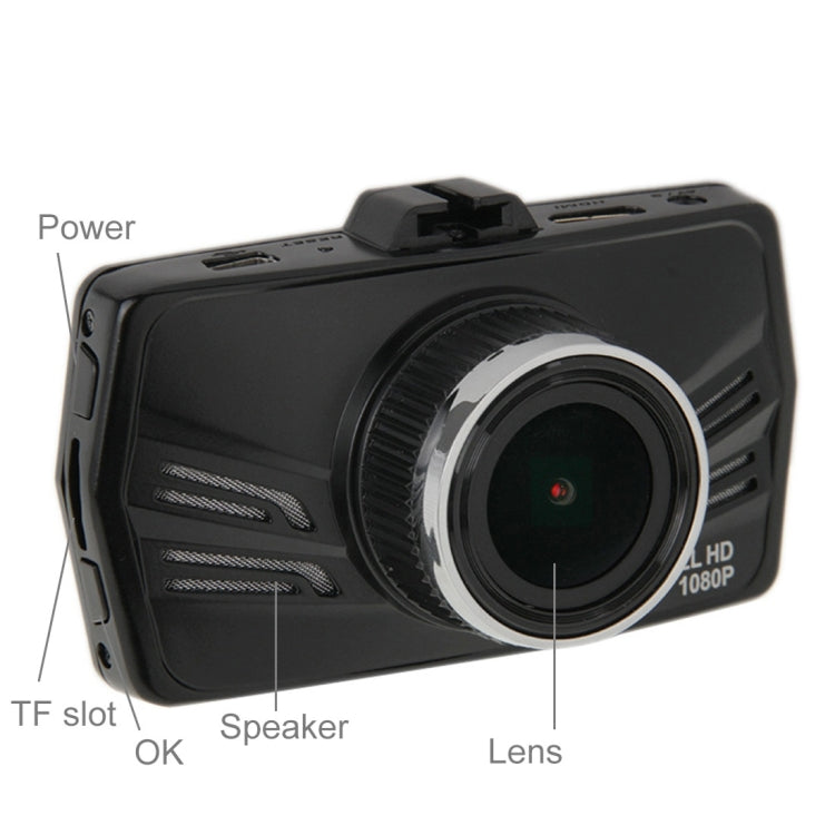 H619W Full HD 1080P 3.0 inch Screen Display Car DVR Recorder, 170 Degree Wide View Angle Lens, Support Loop Recording / Motion Detection / Night Vision / G-Sensor Function