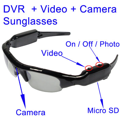 640 x 480 3 in 1 (DVR + Video + Camera) Sunglasses(Black)