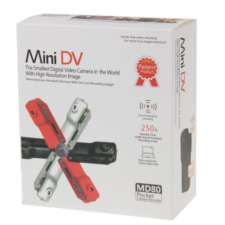 MD80++ Pocket 720*480 Pixels Digital Video Camera Camcorder Mini Metal DV, 72 Degrees Viewing Angle, Support Voice Control