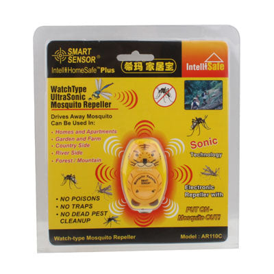 Watch Type Tiger Shaped Ultrasonic Mosquito Repeller(Yellow)